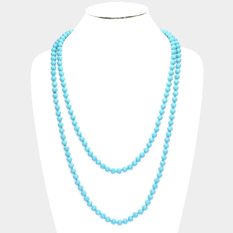 Fashion Turquoise Beaded Long Necklace