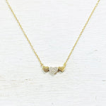 Sterling Silver Gold Plated Hearts Necklace