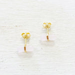 Sterling Silver Gold Plated Pink Stone Earrings