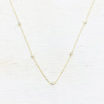 Sterling Silver Gold Plated CZ Station Necklace