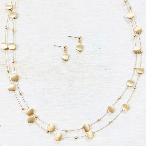 Fashion Gold Tone Wire Necklace Set
