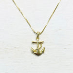 Fashion Gold Tone Anchor Necklace