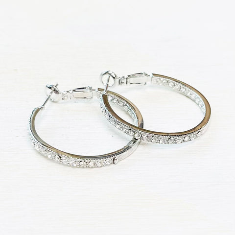 Fashion Silver Tone Inside Out Hoops