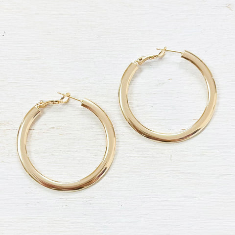 Fashion Gold Tone Hoops