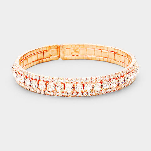 Fashion Rose Gold Rhinestone Cuff