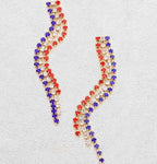 Fashion Red White & Blue Rhinestone Earrings
