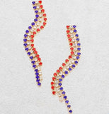 Fashion Red White & Blue Rhinestone Earrings
