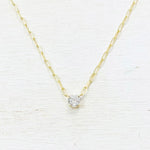 Sterling Silver CZ Paperclip Necklace