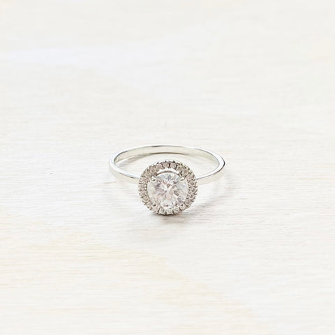 Sterling Silver CZ Halo Engagement Style Ring