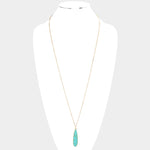Fashion Turquoise Teardrop Long Necklace