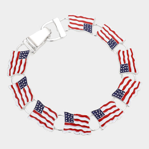 Fashion American Flag Magnetic Bracelet