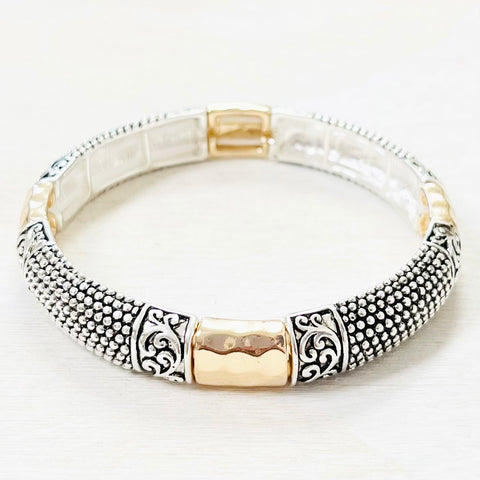 Fashion Two Tone Stretch Bracelet