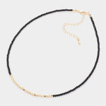 Fashion Black Beaded Necklace