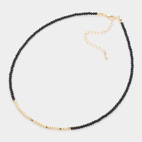 Fashion Black Beaded Necklace