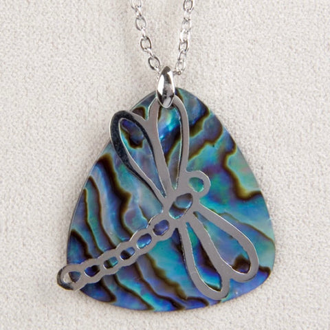 Wild Pearle Abalone Dragonfly Summer Necklace