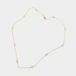 Fashion Gold Tone CZ Station Necklace