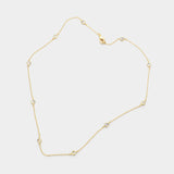 Fashion Gold Tone CZ Station Necklace