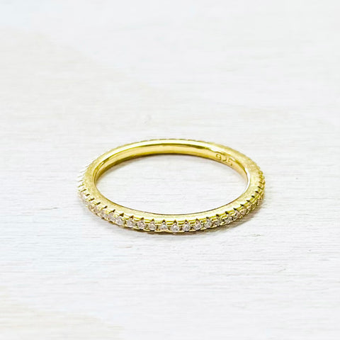 Sterling Silver Gold Plated CZ Ring