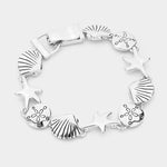 Fashion Silver Tone Beach Magnetic Bracelet