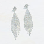 Fashion Silver Tone Fringe Dangle Earrings