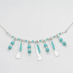 Sterling Silver Turquoise Hammered Bar Necklace