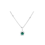 Emerald CZ Bezel Necklace (May)