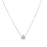 Stia Silvertone Love Knot Pave’ Necklace