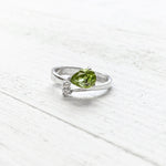 Sterling Silver August Pear Ring