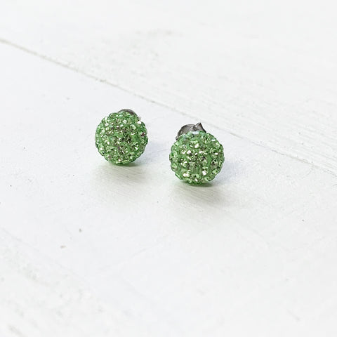 Sterling Silver August Sparkle Ball Studs