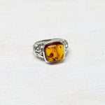 Sterling Silver Amber Color Ring