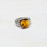 Sterling Silver Amber Color Ring