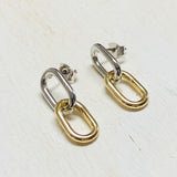 Two Tone Link Earrings