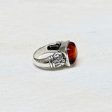 Sterling Silver Amber Color Ring