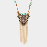 Boho Tassel Metal Pendant Necklace