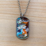 Handpainted Dragonfly Imagine Dream Love Dog Tag Necklace