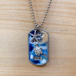 Handpainted Turtle Surf Sand Sun Dog Tag Necklace