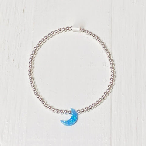 OPAL MOON STERLING SILVER BRACELET - BLUE