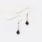 Sterling Silver January Dangle Earrings