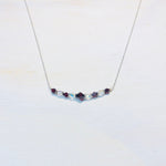 Sterling Silver January Beaded Bar Necklace
