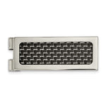 Stainless Steel with Black Carbon Fiber Inlay Money Clip
