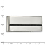 Stainless Steel with Black Carbon Fiber Inlay Money Clip