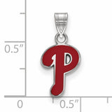 Sterling Silver Philadelphia Phillies Enamel Necklace