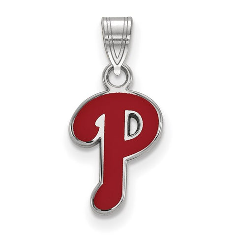 Sterling Silver Philadelphia Phillies Enamel Necklace