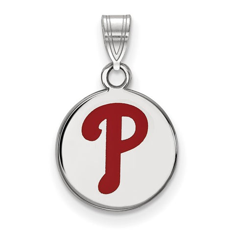 Sterling Silver Phillies Disc Necklace