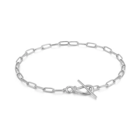Silver Knot T Bar Chain Bracelet