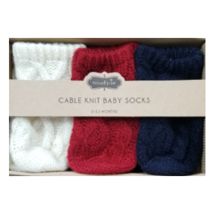 Cable Knit Baby Sock Set