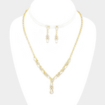 Marquise Crystal Rhinestone Necklace Set