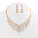 Gold Crystal Earrings & Choker Necklace Set