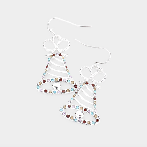 Rhinestone Jingle Bell Dangle Earrings