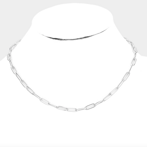 16.5" Open Metal Oval Link Necklace